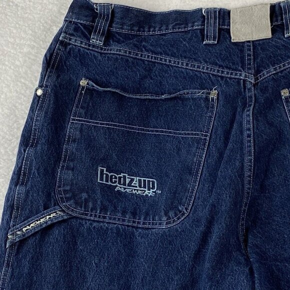 Hedz Up Jeans Avewear Mens Carpenter 44x34 Real 40x32.5 Baggy Loose Hip Hop 90’s - Picture 15 of 16
